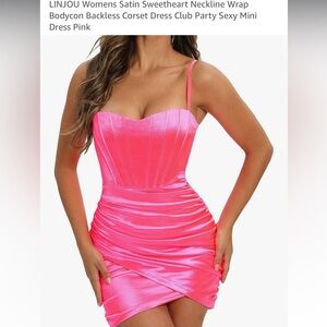 Linjou Bodycon Corset Mini Prom Party Dress NWT